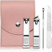 4 or 7 Pieces Metal Nail Kits Basic Nail Clippers Set Personal Care Set Portable Pedicure Kit with Leather Bag Gifts for Him