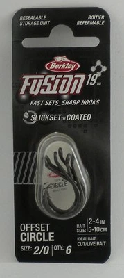 Berkley 1405862 FSN19CH2/0 Fusion19 Circle Hook Needle Point Size 2/0 6CT