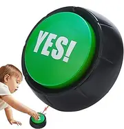 Yes No Buzzer - ABS 9cm Diameter, 4cm Height Sturdy Construction Answer Buzzer | Game Buzzer Button with Speaker Volume Clear Sound | Sound Buzzer for Desk Party and College Dorms