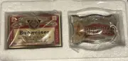2pc NIB Bradford Exchange Budweiser Beer Belt Buckles Collection W COA A8664