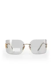Grey Rimless Logo Sunglasses