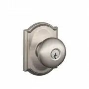 Plymouth Knob with Camelot Rose Keyed Entry Lock C Keyway with 16211 Latch and 1