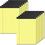 Legal Pads 8.5 x 11.75 Narrow Ruled Notepads 12 Pack for Homework, Micro perforated Yellow Note Pads 8.5 x 11.75" 70 GSM Paper Double-Sided Printing Writing Pads 30 Sheets/60 Pages for Office School
