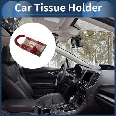 Car Tissue Holder Jacquard Woven Love Heart Plush 15.35"x6.69"x1.57" Red
