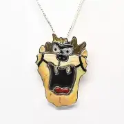 ZUNI-STERLING & MULTI-STONE INLAY TASMANIAN DEVIL PIN/PENDANT by ANDREA LONJOSE