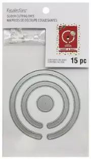 Recollections Circle Slider Die Set 658149 - 3 Metal Dies 12 Acrylic Discs