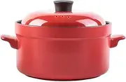 Household Enameled Cast Iron Covered Dutch Oven, Red， Mini Casserole with Lid, Souffle Dish (32cm*18cm (12.6 * 7.1 inches))