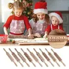 Engraved Embossed Rolling Pin Cookies Mold Christmas Embossing Tool Dough Stamp