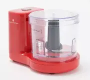 Cook's Essentials Mini One-Touch 2-Cup Food Chopper in Red