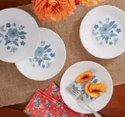 Set of 4 Pioneer Woman Signature Corelle Evie Blue Appetizer Plates