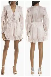 Ted Baker Womens Coral Chiffon Soft Ruffle Playsuit Romper EU 1 US 2-4 $375 NWT