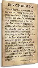 Man In The Arena Framed Inspirational Wall Art Prints Modern Vintage Pictures Canvas Motivational Quotes Wall Decor For Bedroom Framed (16x24 inch)