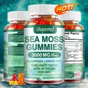 Sea Moss Gummies 3000mg - Irish Sea Moss, Bladderwrack,Burdock - Thyroid Support