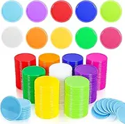 Wpxmer 250 PCS Poker Card Game Chips, 37mm Plastic Poker Chips Bulk, Learning Counters Disks Chip for Math Counting, 10 Colors
