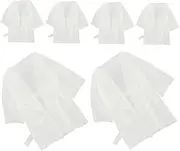 [VALICLUD] 6 Pcs Bathrobe Women Robe Bath Robe Dressy Blouses for Women Bath Towel Washcloth Towels Spa Towel Wrap Spa Dress Towel Robe Sweat Steaming Robe Bath Wraps Cotton Spunlace White