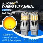 AUXITO T20 7440 7441 LED Turn Signal Light Bulbs Front Rear 2835SMD Amber Yellow