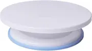 CIYODO 1 Set Baking Tool Rotary Cake Turntable with Blue Non Slip Base Aluminum Scrapers Oval Triangle Curved Straight Spatulas for Easy Cake Decorating