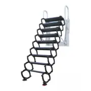 Aluminum Pure Black Wall Mounted Attic Ladder for Loft Home Folding Step Ladder