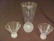 New Macy's Leonard Florence Glass Martini Shaker Set & Glasses with Fogged Stars