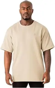 [RYDERWEAR] Men's Throwback Fleece Oversized T-Shirt - Stone XXL
