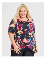 [Taking Shape] Floral Scoop Neck Top in Multi