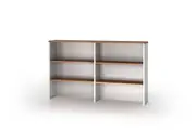 GP Office Overhead Hutch - Virginia Walnut & White