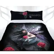 Anne Stokes - Rose Fairy - Queen Bed Quilt Doona Duvet Cover Set