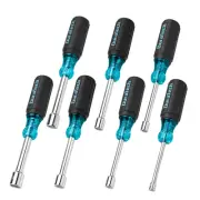 7 PCS SAE Nut Driver Set, Chrome Vanadium Steel Nut Drivers with Non-Slip Han...