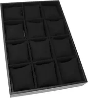 Watch Display Box 12 Card Slot Watch Organizer Jewelry Display Cabinet Organizer with Jewelry Drawer for Storage and Display Bracelet Organizer Watch Cases for Men (Color : Black) FANDIAO
