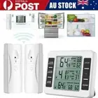 2 Sensors Wireless Digital Freezer Alarm Thermometer Fridge Home Indoor Outdoor