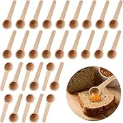 Hariendny 30 PCS Small Wooden Spoons Condiments Spoons Tiny Small Wooden Bath Salt Scoop Mini Wooden Bulk Spoons 3 Inch Small Spoons for Spice Jars Salt Honey Seasoning Condiment Sugar