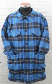 Burton Dags Flannel Jacket Riding Shirt Mens Medium Heron Blue Tango Ombre Plaid