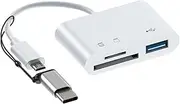 Memory Card Adapter - Three in 1 USB C USB 3.0 Connector Adapter | Portable Type C Card Reader, Type C Card Reader for MMC, MMC, UHS-I, MS, MS Pro, CF, CF, TF Cards