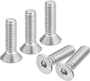uxcell #8-32x5/8 Flat Countersunk Head Socket Cap Screws, 100Pcs 304 Stainless Steel Hex Socket Flat Head Screws, Full Thread, Countersunk Bolts