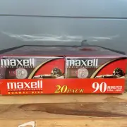 Maxell Audio Cassette Blank Tapes 20 Pack Normal Bias UR 90 Minute New Sealed
