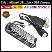 7.4v 1400mah 25c Lipo Battery/USB Charger 3 Pins Gel Ball Toy J8 J9 J10 ACR/M4A1