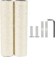 ECCIBOUN 7.4cm 2.91in Diameter Cat Tree Scratching Post Replacement Sisal Pole Parts for Cat Tower (M10, 11.81in/30cm)