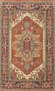 Geometric Pattern Traditional Oriental Accent Rug 4x6 ft Hand-knotted Wool