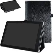 at&T Primetime Tablet Case,Mama Mouth PU Leather Folio 2-Folding Stand Cover with Stylus Holder for 2017 at&T Primetime 10" Android Tablet,Black