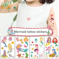 在飛比找蝦皮購物優惠-美人魚紋身貼 防水汗兒 紋身貼 童卡通夢幻派對 貼紙