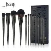 Jessup Make up Brushes 14Pcs Black Kabuki Foundation Eyeshadow Blending Brush