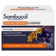 Sambucol 20 Throat Lozenges with Honey - Black Elderberry + Vitamin C + Zinc