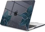 Mektron Compatible with M4 MacBook Air 15 inch Case 2025 A3241 2024 2023 M3 A3114 A2941 M2 Liquid Retina Display Touch ID, Plastic Hard Case & Keyboard Skin & Screen Protector - Floral C348