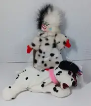Disney Bean Bag Plush Toy 101 Dalmatians Cruella De Vil Jewel Dog NWT