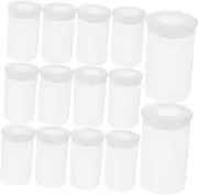200pcs Film Box Fish Beads Photographic Film Collector Small Accessories Storage Camera Reel Storage Fish Hook Container Film Canisters with Caps for Rockets Transparent Plastic