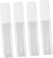 MUCKLILY 4Pcs Square Frosted Lip Gloss Tubes Set Refillable Cosmetic Containers for DIY Makeup Travel Friendly Leak Design for Lip Balm Gloss
