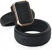 [Rinfit] Matching Silicone Rings for Couples - Wedding Bands for Him and Her - Emerald/Oversized Pear/Metal Pear & Infinity Patented Design