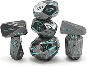 FONVGOGO Dungeons and Dragon Dice of 7, Metal Dice Set D&D Polyhedral DND Dice Set with Cardboard Box Unique Cool Stonehenge Theme RPG Dice for Role Playing Games Gifts (Blue)