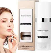 Foundation Color Changing Makeup, Makeup Base Concealer, Hydrating Full Coverage Liquid Foundation for Women Gym Sports Summer Date Travel