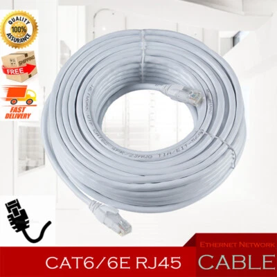 Cat6 Round Ethernet Cable 5~50m LAN Network Internet RJ45 Connector
